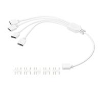 sourcing map ARGB - Cavo splitter da 5 V, 30,5 cm, 3 pin, da 1 a 4 femmina a femmina, con connettori maschio a 3 pin, per PC, computer, ventola ARGB, luci LED, bianco