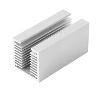 sourcing map Argentato U scanalato radiatore in alluminio Dissipatore calore aletta raffreddamento 80x40x40mm