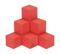 sourcing map Artigianato Cubo di legno 50 pezzi 1 cm quadrato rosso naturale legno massello artigianato blocchi per progetti fai da te, creazione di puzzle, lettere e francobolli per la decorazione