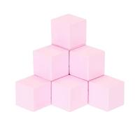 sourcing map Artigianato Cubo di legno 50 pezzi 2,5 cm quadrato rosa naturale blocchi artigianali in legno massello per progetti fai da te, creazione di puzzle, lettere e francobolli per la
