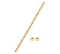 sourcing map Asta completamente filettata in ottone, M4 x 0,7 mm, filettatura destra, borchie con dadi esagonali in ottone massiccio, 150 mm di lunghezza, filettate per ancoraggi, bulloni, ganci e