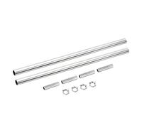 sourcing map Asta di prolunga filettata, tubo per lampada da 30 cm con connettore per lampade a sospensione per illuminazione a isola lampadari steli, argento 2 set