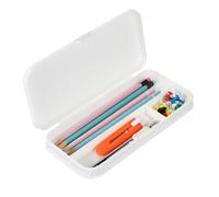 sourcing map Astuccio in plastica rigida, 21 x 9 x 3 cm, con coperchio a scatto, portapenne per penne, pennarelli, gomme, righelli, ricariche, temperamatite, pinzatrici, correttori, nastri, correttori