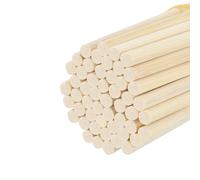 sourcing map Bastoncini in legno di bambù, 40 cm, 16 pezzi, 6 mm, per lavori artistici, accessori per cabina fotografica, modellini fai da te, confezione da 50