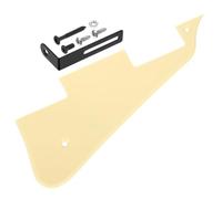 sourcing map Battipenna a 1 strato per chitarra LP, battipenna a 2 fori per chitarra elettrica, piastra antigraffio con staffa cromata nera per serie Les Standard, beige