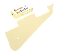 sourcing map Battipenna a 1 strato per chitarra LP, battipenna a 2 fori per chitarra elettrica, piastra antigraffio con staffa cromata dorata per serie Les Standard, giallo crema