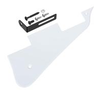 sourcing map Battipenna a 1 strato per chitarra LP, battipenna a 2 fori per chitarra elettrica, piastra antigraffio con staffa cromata nera per serie Les Standard, bianco