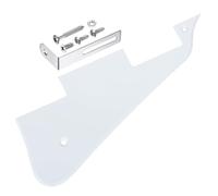 sourcing map Battipenna a 1 strato per chitarra LP, battipenna a 2 fori per chitarra elettrica, piastra antigraffio con staffa cromata argento per serie Les Standard, bianco