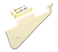 sourcing map Battipenna per chitarra LP a 3 strati, 2 fori per chitarra elettrica, piastra antigraffio con staffa cromata dorata per serie Les Standard, giallo crema