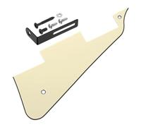 sourcing map Battipenna per chitarra LP a 3 strati, 2 fori per chitarra elettrica, piastra antigraffio con staffa cromata nera per serie Les Standard, giallo crema