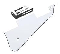 sourcing map Battipenna per chitarra LP a 3 strati, battipenna a 2 fori per chitarra elettrica, piastra antigraffio con staffa cromata nera per serie Les Standard, bianco, nero