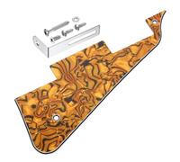 sourcing map Battipenna per chitarra LP a 4 strati, battipenna per chitarra elettrica a 2 fori, piastra antigraffio con staffa cromata argentata per serie Les Standard, Tiger Spot Shell
