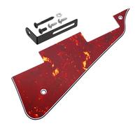 sourcing map Battipenna per chitarra LP a 4 strati, battipenna per chitarra elettrica a 2 fori, piastra antigraffio con staffa cromata nera per serie Les Standard, guscio di tartaruga marrone rosso