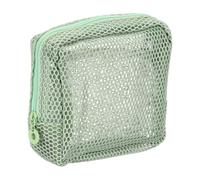 sourcing map Beauty case in rete, 12,7 x 5,1 x 12,7 cm, piccola borsa da toilette con cerniera, organizer da viaggio per cosmetici, organizer portatile per accessori quotidiani, verde matcha