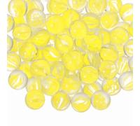 sourcing map Biglie di vetro per vasi, 0,5 kg, rotonde, riempitrici per vasi da 1,6 cm, perline trasparenti ad arco interno, sfuse per la decorazione della casa, pietre decorative per fiori (giallo)