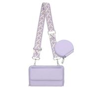 sourcing map Borsa a tracolla da donna con cinturino, portafoglio per cellulare, cordino con portamonete, viola