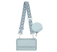 sourcing map Borsa a tracolla da donna con cinturino, portafoglio per cellulare, cordino con portamonete, blu