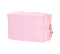 sourcing map Borsa per trucco quadrata in pelle PU Borsa organizer cosmetica con cerniera Borsa da viaggio per articoli da toeletta per le donne per il supporto della spazzola di, rosa