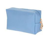 sourcing map Borsa per trucco quadrata in pelle PU Borsa organizer cosmetica con cerniera Borsa da viaggio per articoli da toeletta per le donne per il supporto della spazzola di, Blu