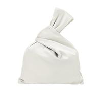 sourcing map Borsa tote in velluto con nodo da polso, da donna, pochette da polso, borsetta da polso, piccola borsa da sera annodata da polso, bianco brillante