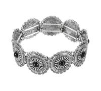 sourcing map Braccialetti bohémien turchese da donna con perline disco turchese elastico braccialetto da polso impilabile per accessori per gioielli in stile bohémien occidentale country, normal