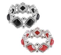 sourcing map Braccialetti bohémien turchese da donna con perline quadrate turchesi braccialetto elastico impilabile per accessori per gioielli in stile bohémien occidentale country, normal, Gemma