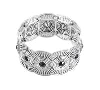 sourcing map Braccialetti da donna con turchese bohémien modello turchese elastico impilabile cinturino da polso per Western Boho Country costume gioielli accessori, normal, Pietra preziosa