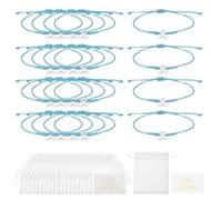 sourcing map Braccialetti per cancro al seno, regolabile, con nastro intrecciato e nastro, set regalo con biglietto e borsa a rete, One Size, Metallo, Non pietra preziosa