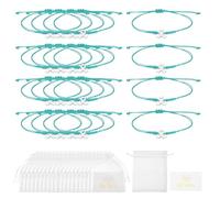 sourcing map Braccialetti per cancro al seno, regolabile, con nastro intrecciato e nastro, set regalo con biglietto e borsa a rete, One Size, Metallo, Non pietra preziosa