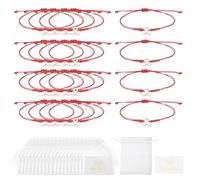 sourcing map Braccialetti per cancro al seno, regolabile, con nastro intrecciato e nastro, set regalo con biglietto e borsa a rete, Misura unica, Metallo, Nessuna pietra preziosa