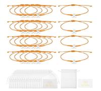 sourcing map Braccialetti per cancro al seno, regolabile, con nastro intrecciato e nastro, set regalo con biglietto e borsa a rete, One Size, Metallo, Non pietra preziosa