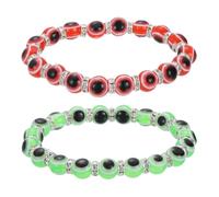 sourcing map Braccialetti turchi contro il malocchio, protezione portafortuna, braccialetto elasticizzato con perline, per donne e uomini, gioielli impilabili, 8, Plastica, Nessun tipo di pietra