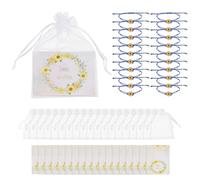 sourcing map Braccialetto dell'amicizia con girasole in stile bohémien, regolabile, in corda intrecciata, con biglietto e borsa a rete, One Size, Poliestere, Non pietra preziosa