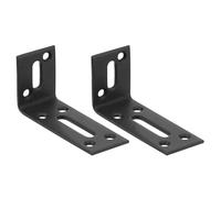 sourcing map Bretelle angolari regolabili a L, 4 pezzi, 80 x 40 x 30 mm, in acciaio laminato a freddo, codice angolare a L, angolo scanalato a 90 gradi, per riparazione mobili, nero