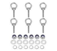 sourcing map Bullone a occhiello per sollevamento spalla, M6 x 30 mm, in acciaio inox 304, a forma di anello, filettatura maschio con dadi e rondelle, per ingegneria, porto, imbarcazione, confezione