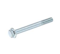 sourcing map Bullone a testa esagonale con flangia metrica M8-1,25 x 100 mm Filettatura parziale DIN 6921 Bulloni flangiati Viti esagonali Acciaio al carbonio zincato blu/bianco