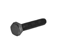 sourcing map Bullone a testa esagonale M8 - 1,25 x 40 mm, in ossido nero al carbonio, completamente filettato, per macchinari, automobili e costruzioni