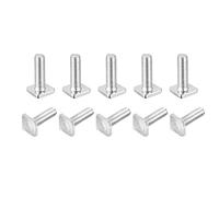 sourcing map Bullone a testa quadrata, 20pcs M6x20mm Completamente Filettato Acciaio al Carbonio Grado 4.8 Piazza Viti Macchina