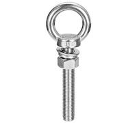 sourcing map Bullone ad occhiello di sollevamento, 1 set M16 x 100 mm bullone ad occhio con dado rondella in acciaio inox 304 anello di sollevamento per appendere oggetti
