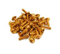 sourcing map Bulloni a testa esagonale da 40mm in lega di alluminio dorata Viti M6 x 20