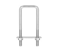 sourcing map Bulloni a U quadrati, 2 set da 42 mm, larghezza interna 120 mm, lunghezza M8 304, in acciaio inox 304, con dadi e piastre, per rimorchio per barche