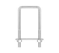 sourcing map Bulloni a U quadrati, 2 set da 52 mm, larghezza interna 120 mm, lunghezza M8 304, in acciaio inox 304, con dadi e piastre, per rimorchio per barche