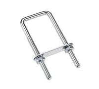 sourcing map Bulloni a U quadrati, 40 mm, larghezza interna 120 mm, lunghezza in acciaio al carbonio M8 con dadi, piastra telaio, rondelle rotonde, set da 4