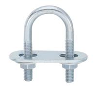 sourcing map Bulloni a U rotondi, 2 set di 20 mm di larghezza interna 50 mm di lunghezza, M6 in acciaio al carbonio zincato, con dadi e piastre, per rimorchi per barche