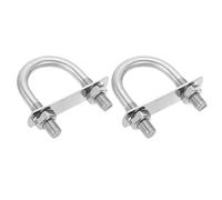 sourcing map Bulloni a U rotondi M12, 2 set da 51,5 mm, larghezza interna 85 mm, lunghezza 201, in acciaio inox, con piastre e dadi per auto, rimorchi, sentieri della barca, argento