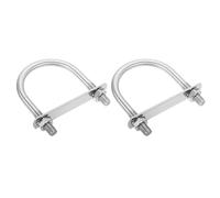 sourcing map Bulloni a U rotondi M12, 2 set da 93 mm, larghezza interna 135 mm, lunghezza 201, in acciaio inox, con piastre e dadi per auto, rimorchi, sentieri della barca, argento