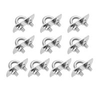 sourcing map Bulloni a U rotondi M6, 10 set da 13 mm, larghezza interna 30,7 mm, lunghezza 201 in acciaio inox 201, con piastre e dadi per auto, rimorchi, sentieri della barca, argento