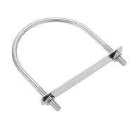 sourcing map Bulloni a U rotondi M8, 1 set da 118 mm, larghezza interna 137 mm, lunghezza 201, in acciaio inox, con piastra e dadi per auto, rimorchi, sentieri della barca, argento
