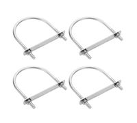 sourcing map Bulloni a U rotondi M8, 4 set da 107 mm, larghezza interna 127 mm, lunghezza 201, in acciaio inox, con piastre e dadi per auto, rimorchi, sentieri della barca, argento