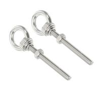 sourcing map Bulloni ad occhiello M3 da 1/8 "x 5 cm in acciaio inossidabile con vite filettata ad anello con dadi rondelle per sollevamento appesi, set da 2